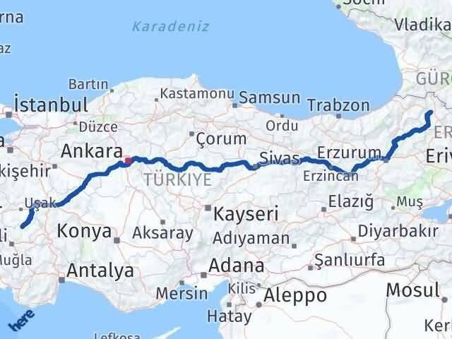 Denizli Bekilli Ardahan Arası Kaç Km - Yol Haritası