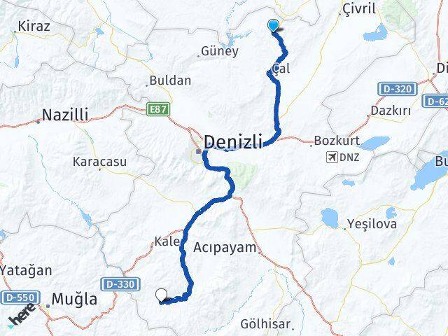 Denizli Bekilli Beyağaç Arası Kaç Km - Yol Haritası