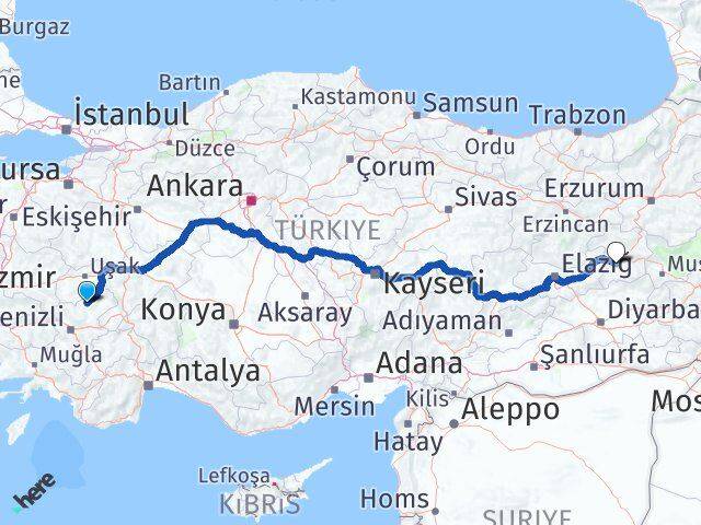 Denizli Bekilli Bingöl Arası Kaç Km - Yol Haritası