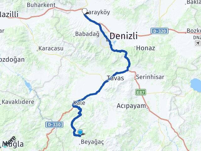 Kapuz Sarayköy Otogarı Arası Kaç Km - Yol Tarifi
