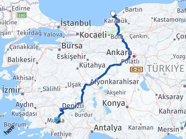 Denizli Beyağaç Zonguldak Arası Kaç Km - Yol Haritası