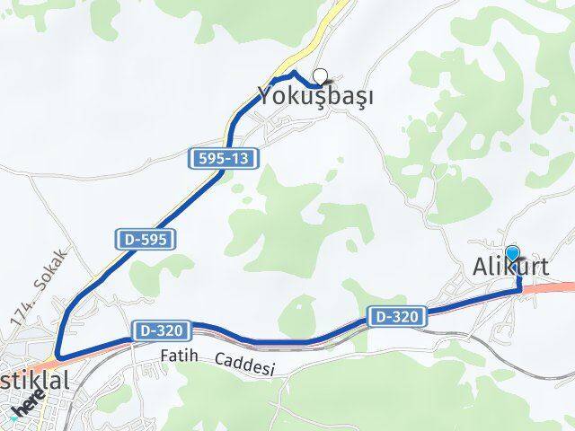 Alikurt Yokuşbaşı Arası Kaç Km - Yol Tarifi