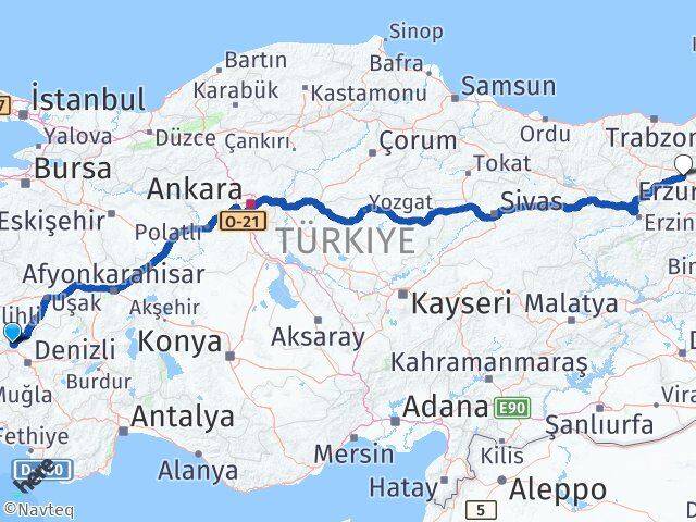 Denizli Buldan Bayburt Arası Kaç Km - Yol Haritası