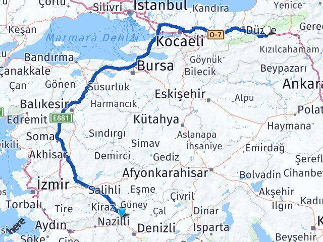 Denizli Buldan Bolu Arası Kaç Km - Yol Haritası