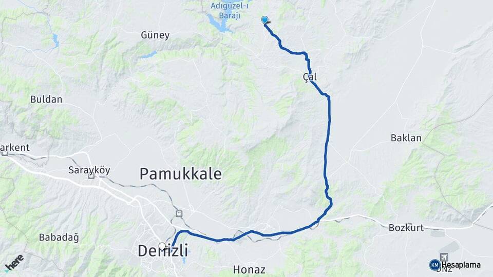 Ortaköy Denizli Arası Kaç Km - Yol Tarifi