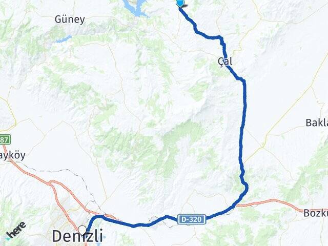 Ortaköy Denizli Otogarı Arası Kaç Km - Yol Tarifi