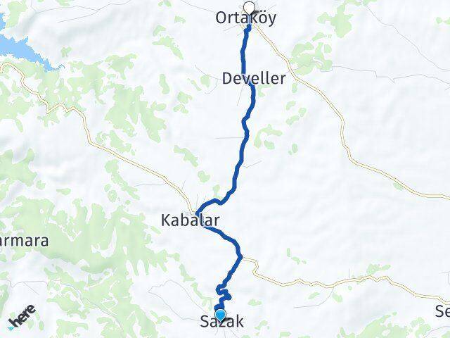 Sazak Ortaköy Arası Kaç Km - Yol Tarifi