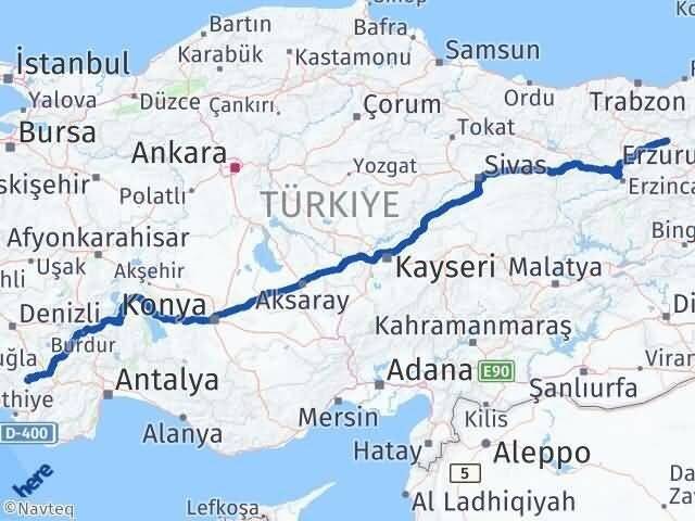 Denizli Çameli Bayburt Arası Kaç Km - Yol Haritası