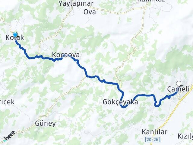 Kolak Çameli Arası Kaç Km - Yol Tarifi