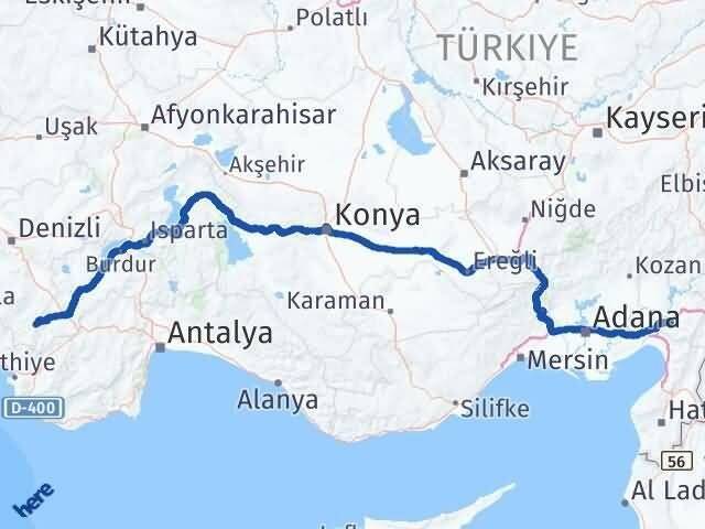 Denizli Çameli Osmaniye Arası Kaç Km - Yol Haritası