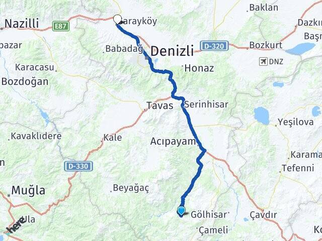 Yaylapınar Sarayköy Otogarı Arası Kaç Km - Yol Tarifi