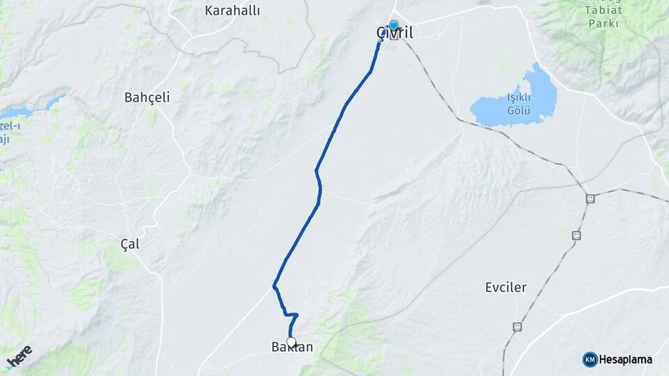Denizli Çivril Baklan Arası Kaç Km - Yol Haritası