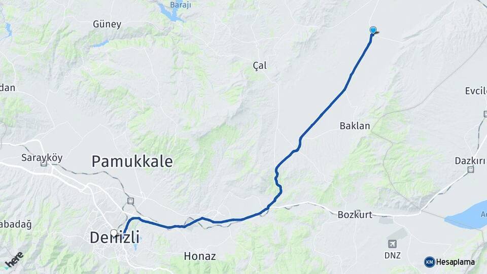 Çıtak Denizli Arası Kaç Km - Yol Tarifi