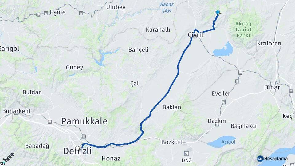 Osmanköy Denizli Arası Kaç Km - Yol Tarifi