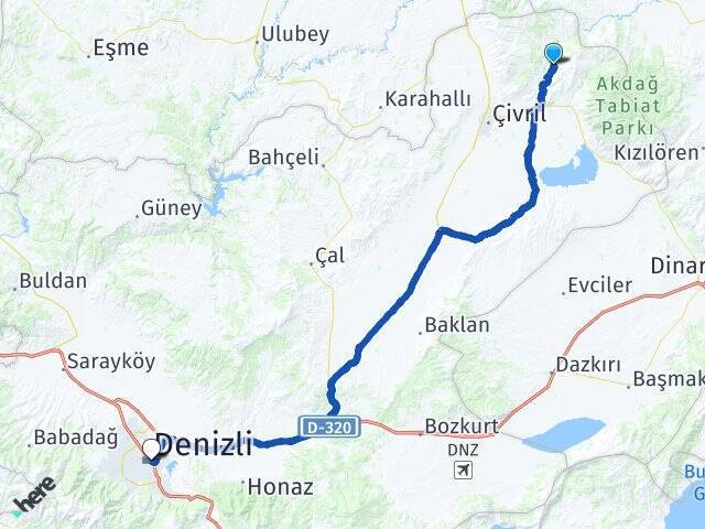 Osmanköy Denizli Otogarı Arası Kaç Km - Yol Tarifi