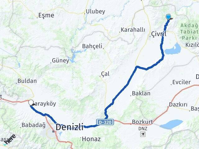 Osmanköy Sarayköy Otogarı Arası Kaç Km - Yol Tarifi