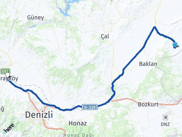 Özdemirci Sarayköy Otogarı Arası Kaç Km - Yol Tarifi