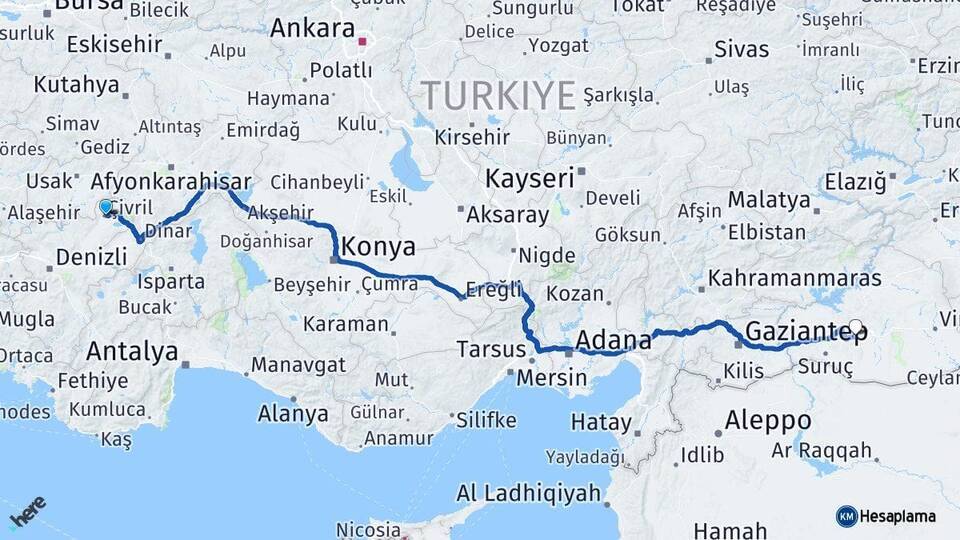 Çivril Şanlıurfa Arası Kaç Km - Yol Tarifi