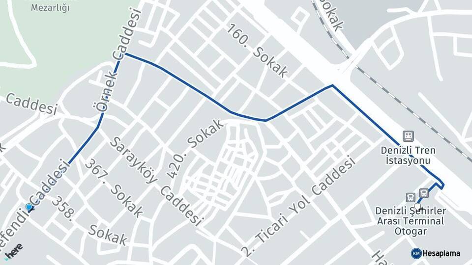 Denizli Denizli Otogarı Arası Kaç Km - Yol Tarifi