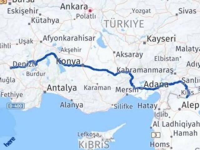 Denizli Elbeyli Kilis Arası Kaç Km - Yol Haritası