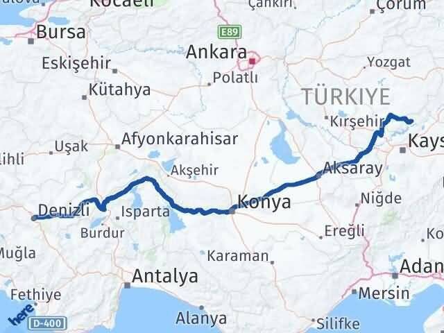 Denizli Felahiye Arası Kaç Km - Yol Tarifi