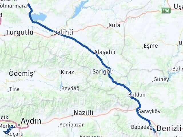 Denizli Gölmarmara Manisa Arası Kaç Km - Yol Haritası