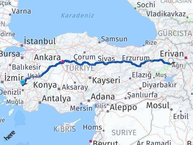 Güney Ağrı Arası Kaç Km - Yol Tarifi