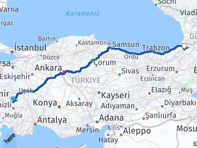 Güney Artvin Arası Kaç Km - Yol Tarifi