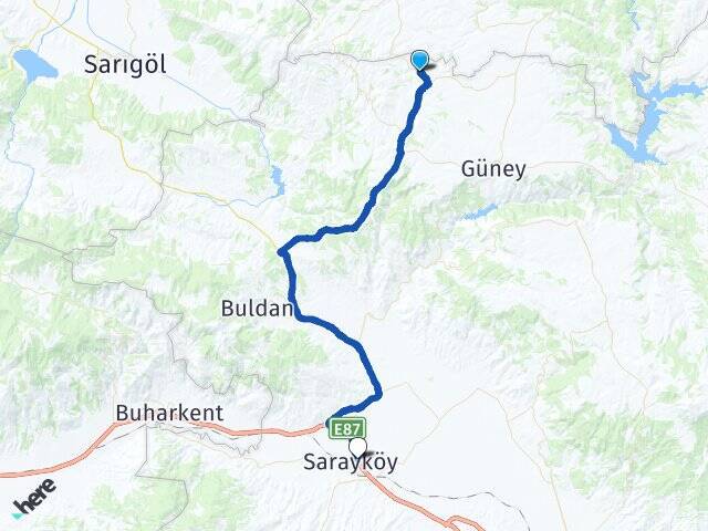 Çamrak Sarayköy Otogarı Arası Kaç Km - Yol Tarifi