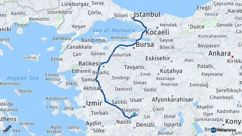 Güney İstanbul Arası Kaç Km - Yol Tarifi