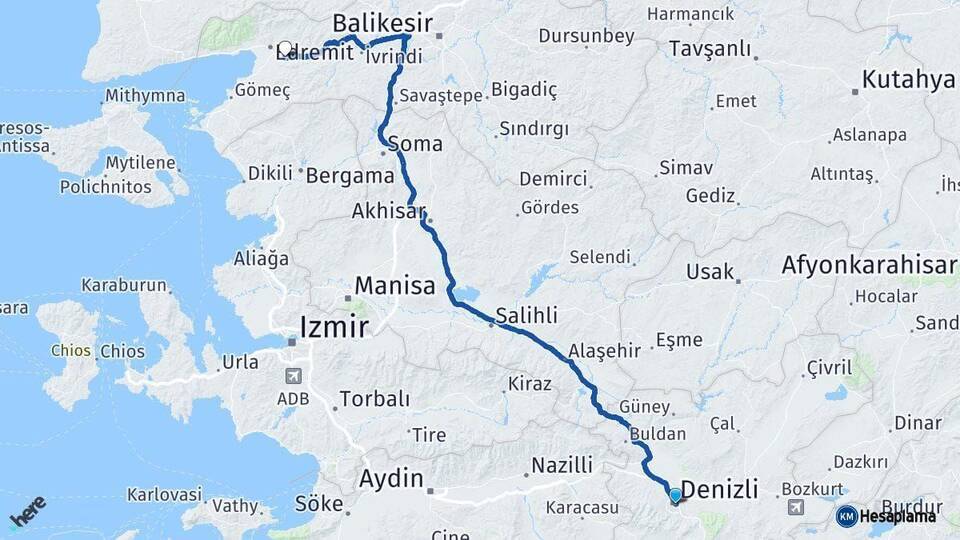 Denizli Havran Arası Kaç Km - Yol Tarifi