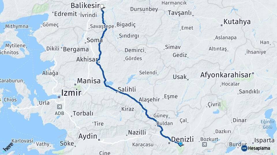 Honaz Balıkesir Arası Kaç Km - Yol Tarifi