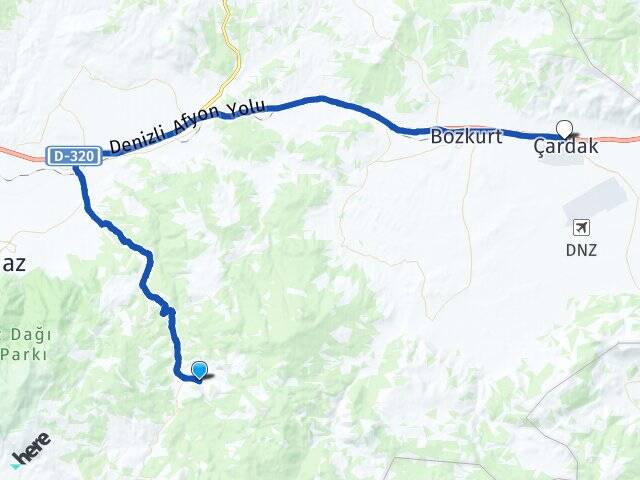 Karaçay Çardak Arası Kaç Km - Yol Tarifi