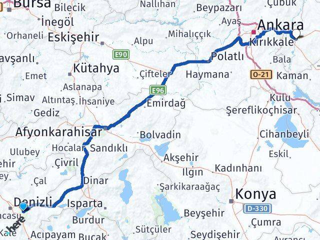 Honaz Kırıkkale Arası Kaç Km - Yol Tarifi