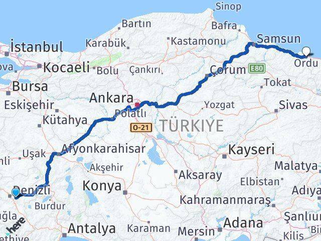 Honaz Ordu Arası Kaç Km - Yol Tarifi