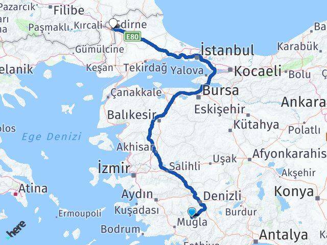 Denizli Kale Edirne Arası Kaç Km - Yol Haritası