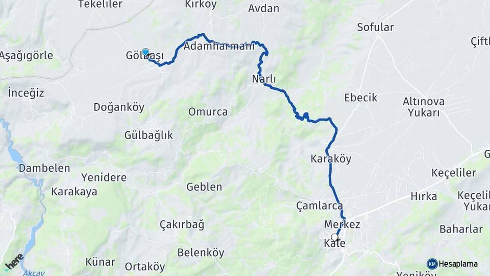 Gölbaşı Kale Arası Kaç Km - Yol Tarifi