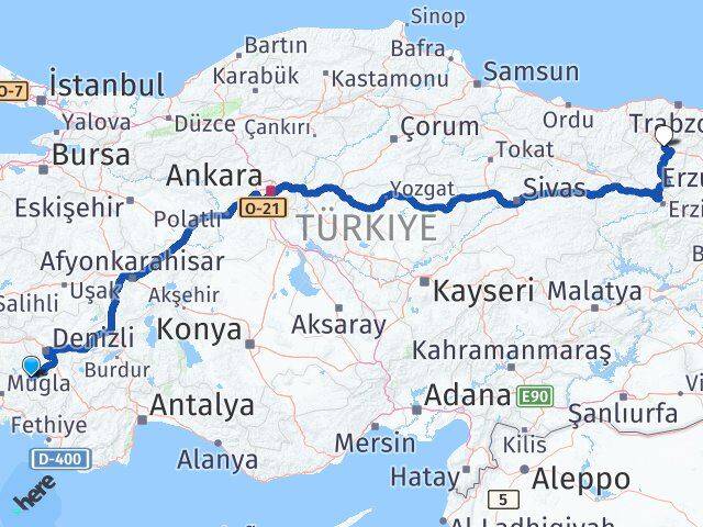 Denizli Kale Gümüşhane Arası Kaç Km - Yol Haritası