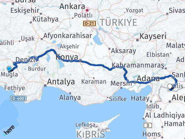 Denizli Kale Kilis Arası Kaç Km - Yol Haritası