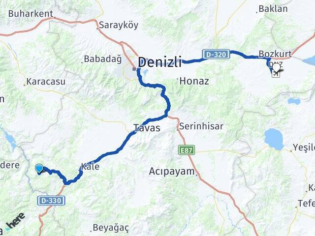 Künar Çardak Havalimanı Arası Kaç Km - Yol Tarifi
