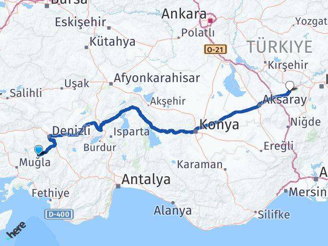 Denizli Kale Nevşehir Arası Kaç Km - Yol Haritası