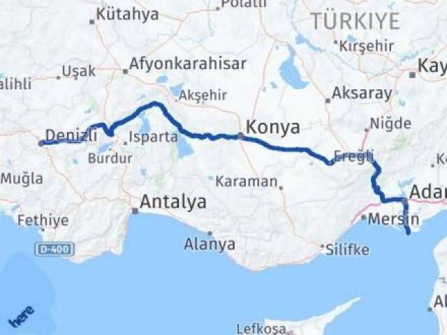 Denizli Karataş Adana Arası Kaç Km - Yol Haritası