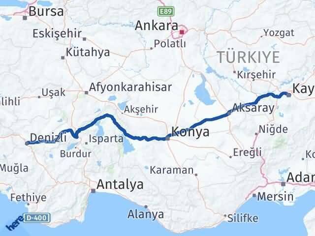 Denizli Kocasinan Arası Kaç Km - Yol Tarifi