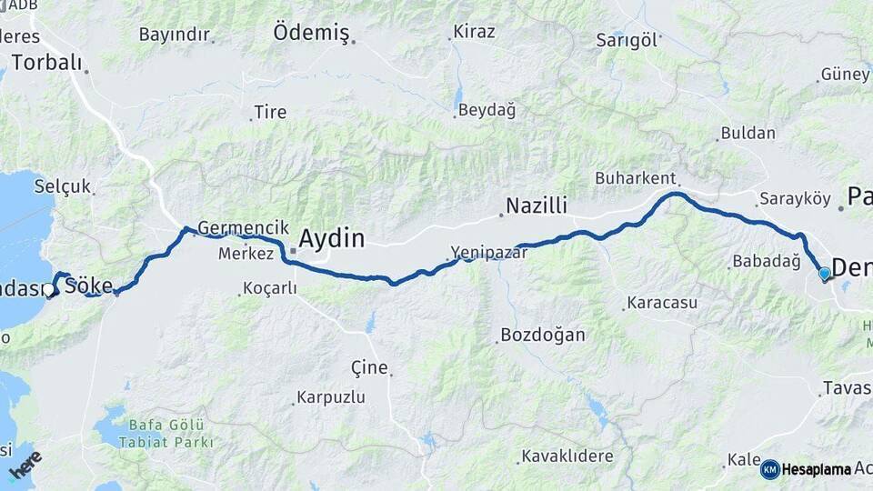 Denizli Kuşadası Arası Kaç Km - Yol Tarifi