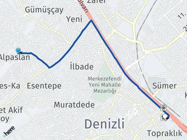 Alpaslan Denizli Otogarı Arası Kaç Km - Yol Tarifi