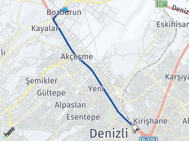 Bozburun Denizli Otogarı Arası Kaç Km - Yol Tarifi