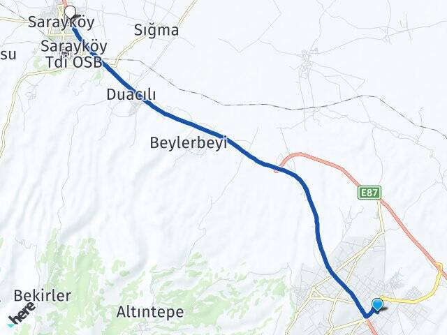 Bozburun Sarayköy Otogarı Arası Kaç Km - Yol Tarifi