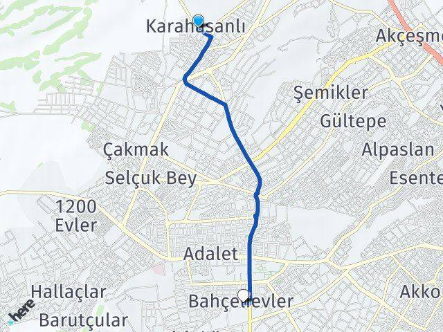 Karahasanlı Bahçelievler Arası Kaç Km - Yol Tarifi