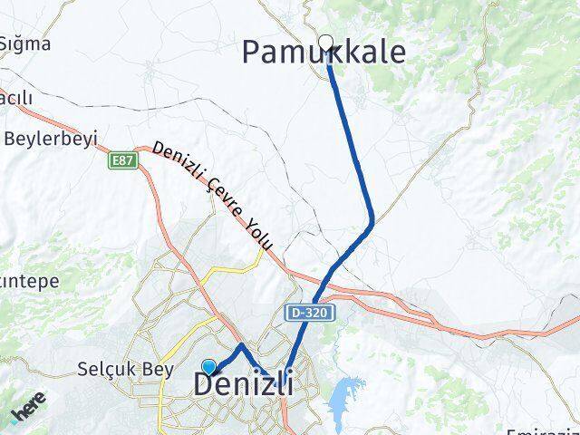 Mehmet Akif Ersoy Pamukkale Arası Kaç Km - Yol Tarifi