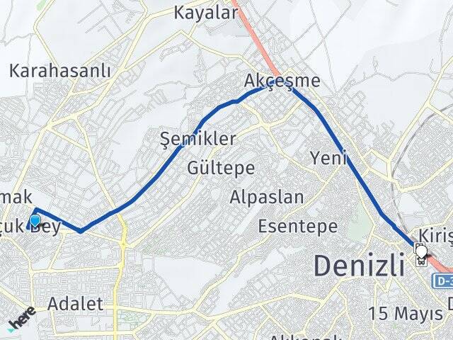 Selçuk Bey Denizli Otogarı Arası Kaç Km - Yol Tarifi